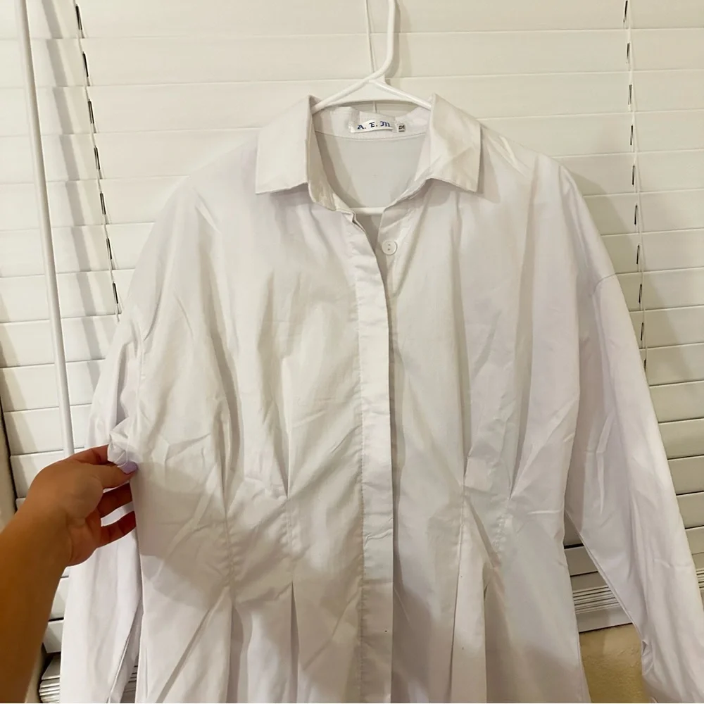 Women’s White Shirt Dress - Picture 6 of 11